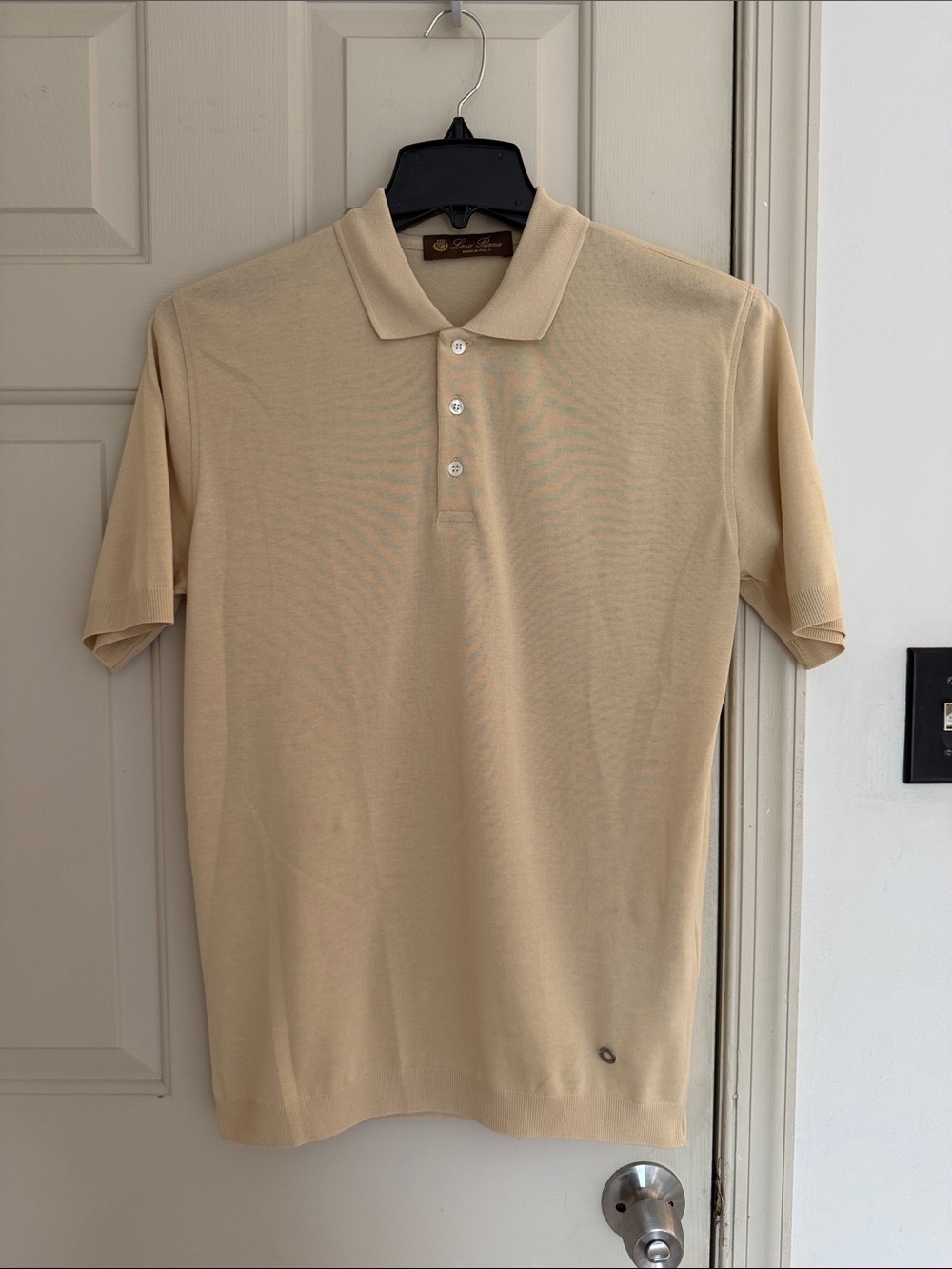Loro Piana Men's Short-Sleeve Polo in Light Beige
